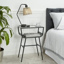 Mainstays Metal & Glass Open Shelf Nightstand, Multiple Colors