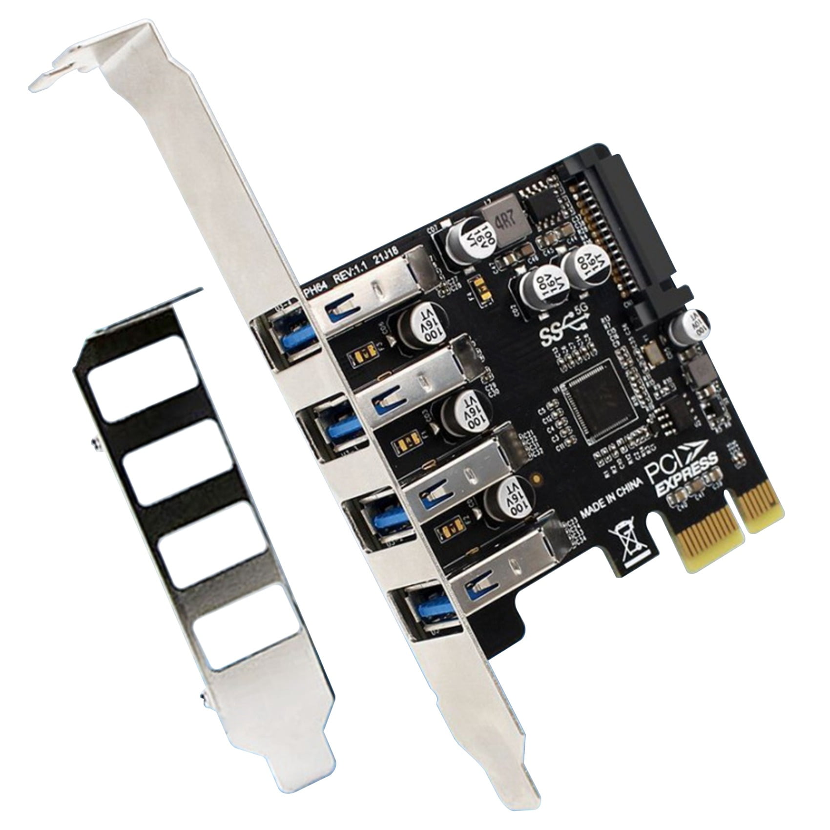 PCIE X1 to USB 3.0 Expansion Card 4 Port USB 3.0 5Gbps PCI Express X1 Adapter Card Converter for