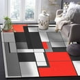 thumbnail image 5 of Area Rugs Indoor Non-Slip Rectangle Rug 5x8 Ft Abstract Medieval Red Black Geometrical Rug Rubber Backing Floor Mats Non Shedding Home Decor Carpet for Entryway Living Room, 5 of 8