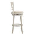 thumbnail image 4 of Weston Home Shapel Lattice Back 29"H Swivel Bar Stool, Antique White Finish, Beige Linen, 4 of 7