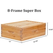 BeeCastle 8 Frame Langstroth Bee Hive Coated with Beeswax Includes Beehive Frames and Waxed Foundations (2 Deep Boxes & 1 Medium Box)