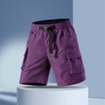 thumbnail image 2 of Zynoxe Mens Cargo Shorts Quick Dry Lightweight Outdoor Workout Hiking Shorts Fashion Waterproof Training Plus Size Athletic Shorts with Pockets Purple L, 2 of 6
