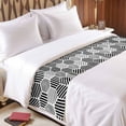 thumbnail image 3 of Gray Hexagon Bed Runner for Queen Size Bed, Modern Abstract Art Geometric Black Striped Soft Bedding Scarf Bedding Protector Slipcover Sofa Throw for Bedroom Hotel Guesthouse, 3 of 8