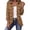Brown, variant on Women Leopard Jackets Ruffled Leopard Gradient Casual Jacket Stretch Button Down Jean Jacket Fall Coats, Western Outfit for Women Dark Gray L