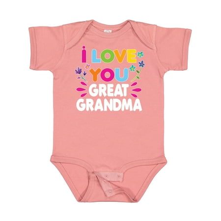 

Inktastic I Love You Great Grandma with Flowers Gift Baby Girl Bodysuit