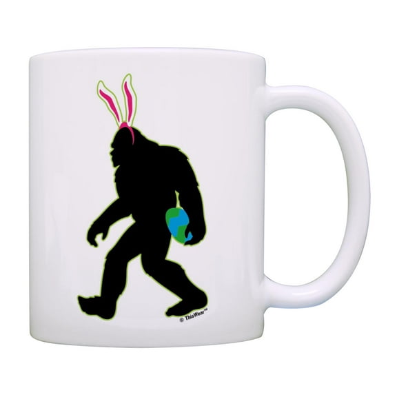 ThisWear Easter Gifts for Women Sasquatch Easter Bunny Easter Party Decorations 11oz Ceramic Coffee Mug Sasquatch Bunny