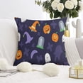 thumbnail image 2 of Halloween Throw Pillow Cases Happy Halloween Spider Bat Pillow Cases Sofa Bed Throw Cushion Cover for Home Office Halloween Decor,16x16 Inch (2Pcs), 2 of 6