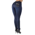 thumbnail image 6 of Fashion2Love Womens Juniors Butt Lift Push Up Mid Waist Ripped Distressed Skinny Jeans, 6 of 10