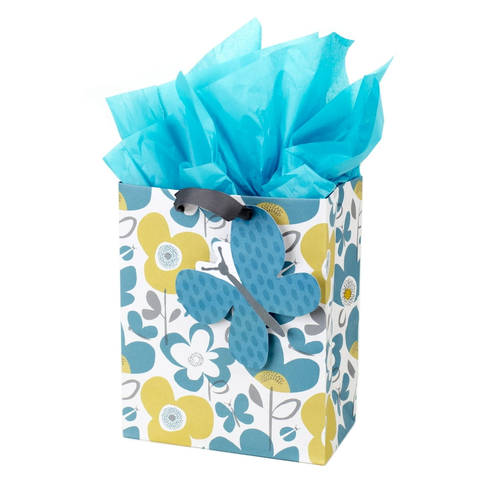 Hallmark Medium Gift Bag with Tissue Paper (Flowers and Butterflies