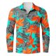 thumbnail image 1 of Blusa y camisa de manga larga con cuello vuelto para hombre, estilo casual, a la moda, con botones estampados, blusa de manga larga con cuello vuelto, camisetas de poliéster para hombre, 1 of 3