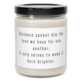 thumbnail image 2 of Scent Soy Candle 9oz Unique Gift idea, Distance cannot dim the love we have, 2 of 5