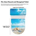 thumbnail image 7 of HELLHERO Beach Fits All Toilet Shapes Polyester Fabric Bathroom Toilet Lid Cover Soft Toilet Covers Set & Elastic Installation for Bathroom Home, 7 of 7