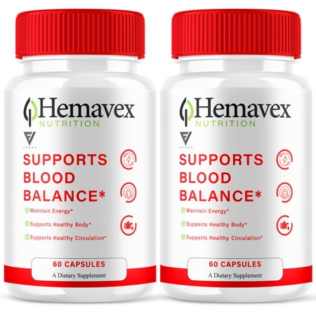 (2 Pack) Hemavex Gluco Capsules, Hema Vex Blood Support Pills (120 Capsules)