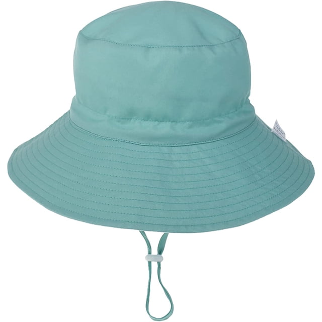 LinYooLi Wide Brim Bucket Hat for Kids Spring Summer Outdoor Sun Protection Headwear Baby Boy Windproof Rope Fisherman Hat