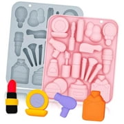 SKYSONIC Silicone Makeup Molds, 2 Pack 17-Cavity -Themed Baking Trays for DIY Chocolate, Cake, Dessert, Candy, Mousse, and Pastry Toppers