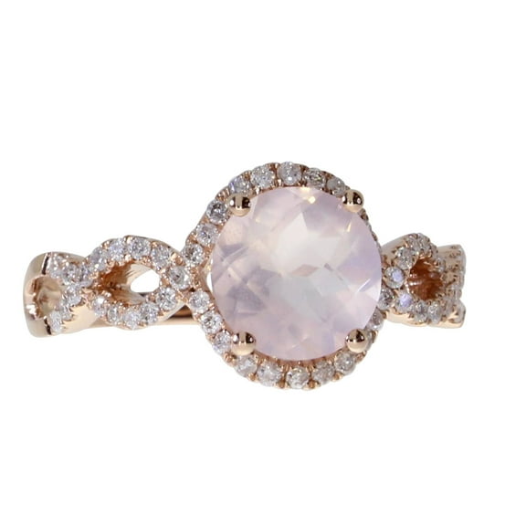 14k Rose Gold Figure 8 Rose Quartz Ring