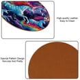 thumbnail image 5 of Unicorn Set of 6 Round Microfiber Leather Coasters, 11x11 cm/4.3x4.3 in, Stain Drink Mats for Home and Office, 5 of 6