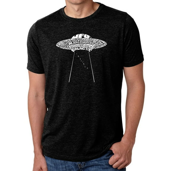 LA Pop Art Men's Premium Blend Word Art T-shirt - Flying Saucer UFO