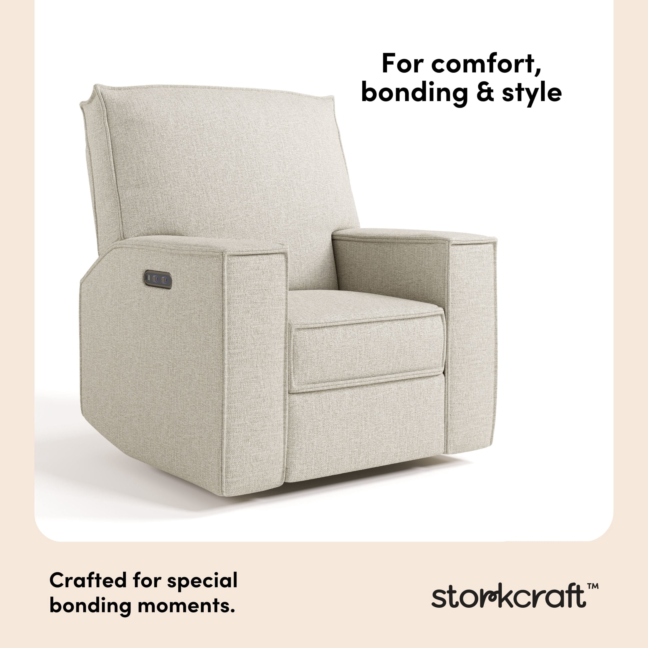 Storkcraft Texas Nursery Power Recliner Swivel Glider - Dune Basketweave