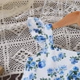 thumbnail image 6 of MEZZALL Toddler Girls Flutter Sleeve Floral Dress Sundress Spring Summer Casual Comfortable Outfits, Blue, 3-4 Years, 6 of 6