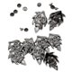 thumbnail image 5 of 10 Sets Color Negro Cráneo Remaches Rápidos Picos Y Tachuelas Puntas Metálicas Nailhead Para Bricolaje Artesanía En Cuero - Decorar Su Bolso, Cinturón Baoblaze Remaches de calavera de plata, 5 of 7