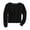 Black - 001, variant on Aeropostale Womens Wide Cropped Crew Knit Sweater, Black, Juniors, X-Large