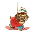 thumbnail image 2 of Melrose Glittered Snowboarding Dog Ornament Set of 6, 2 of 3