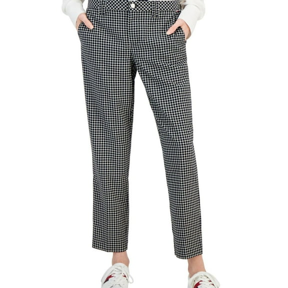 Tommy Hilfiger Womens Plaid Casual Trouser Pants, Multicoloured, X-Large