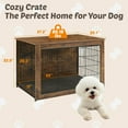 thumbnail image 4 of 27 Inch Dog Kennel Furniture Heavy Duty Dog Crate End Table Pet Crate For Large Dogs Indoor Rustic Brown Decorative Dog Cage Furniture Side Table(Brown), 4 of 9