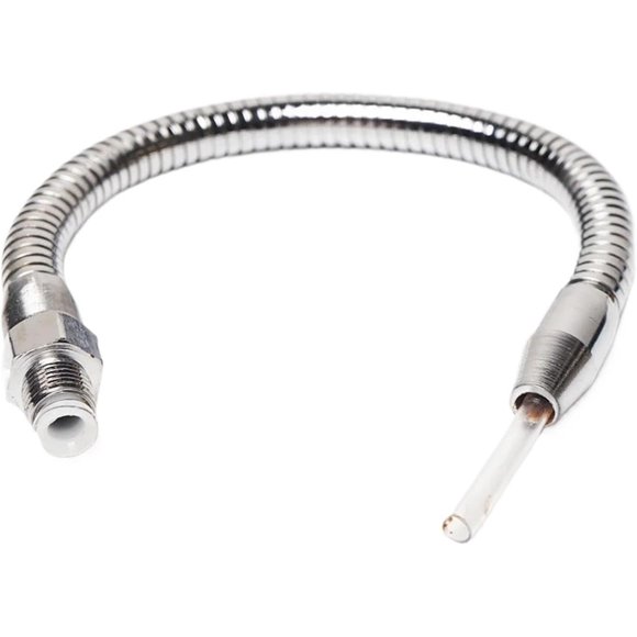 Tube de Refroidissement Flexible en Métal pour Eau et Huile, Tube en Métal Ou en Acier Inoxydable SS, Tuyau de Refroidissement Flexible pour Huile et Liquide, Interrupteur de Tour + Rond (500mm, Filetage Externe 1/4)