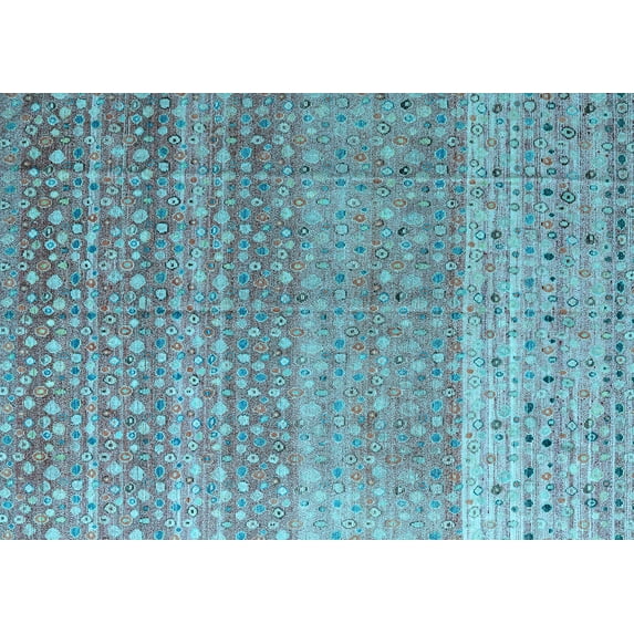 Ahgly Company Indoor Rectangle Abstract Light Blue Modern Area Rugs, 5' x 7'