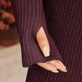 thumbnail image 6 of Douhoow Women Turtleneck Sweater Dress Solid Color Long Sleeve Short Knit Dress Fall Winter Casual Loose Dress, 6 of 7