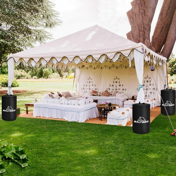 220 LBS Water Tent Weights Set of 4 for Canopies, Tents, Gazebo, Black