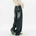 thumbnail image 1 of Ropa de calle Harajuku, moda Retro, pantalones vaqueros de cintura alta para mujer, pantalones vaqueros holgados rectos de pierna ancha Y2K, pantalones holgados, 1 of 5