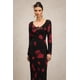 thumbnail image 2 of Vestido Bellabarnetten Monroe con cuello en V y manga larga con estampado largo, 2 of 6