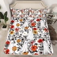 thumbnail image 4 of Castle Fairy Ghost Skull 4-Piece Full Size Sheets,Floral Pumpkin Bed Sheets,Happy Halloween Lightweight Sheet Sets,Breathable Festival Home Decor, 4 of 7