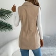 thumbnail image 3 of Gaexia Womens Vest Jacket,Corduroy Vest with Collar for Women Cozy Autumn Winter Fashion Outerwear Casual Layering Piece, 3 of 6