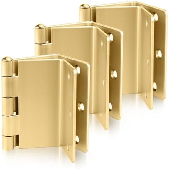 3 Pack Gold Offset Hinges 3.5 Inch Expandable Door Hinges Heavy Duty with 1/4'' Radius Corner Full Mortise