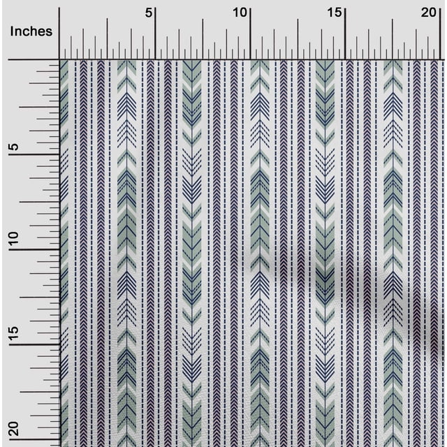 oneOone Cotton Poplin Fabric Arrow & Stripe Geometric Print Fabric By Yard 42 Inch Wide