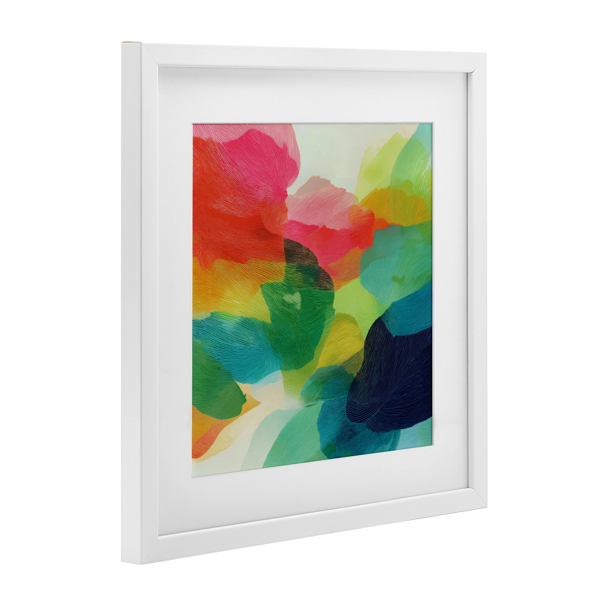 Stupell Industries Vivid Flowing Color Field White Framed Print Under Glass, design by Chromatic Storm Studio