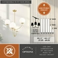 thumbnail image 4 of Avers 4 Light LED Compatible Gold Brass Mid-Century Modern Chandelier White Globe Glass, 4 of 12