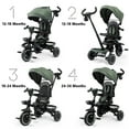 thumbnail image 4 of AILEEKISS 8-in-1 Kids Tricycle with Parental Bar, Folding Ride Trike for Child 1-6 Years, Military Green, 4 of 9