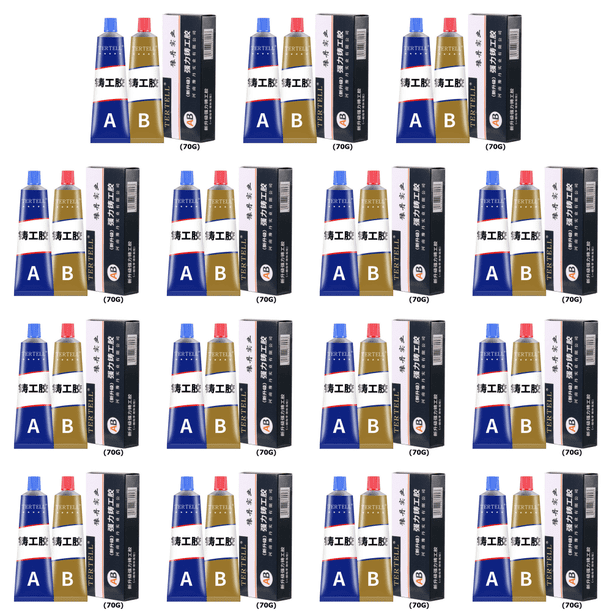 Pegamento AB Pegamento de metal Fundición Reparación de metales Defecto Soldadura Agente fundido (70 g) 2 piezas