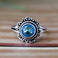 thumbnail image 5 of LD DESIGNS - London Blue Topaz Ring Vintage Boho Floral Statement Jewelry | Handmade Artisan Silver, December Birthstone Gift, 5 of 9