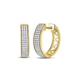 thumbnail image 1 of Diamond Princess 10kt Yellow Gold Womens Round Diamond Triple Row Pave Hoop Earrings 1/3 Cttw, 1 of 1