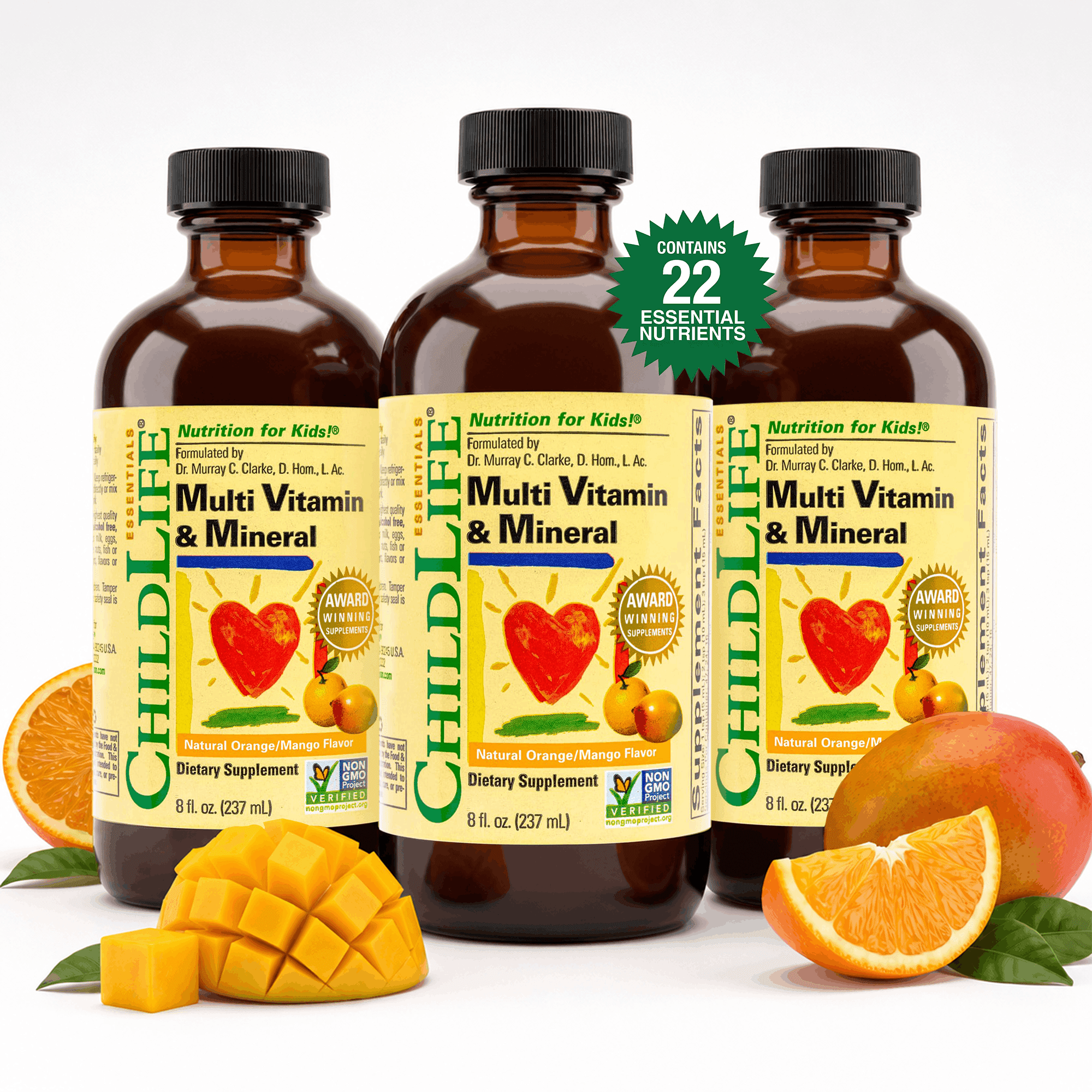 Childlife Essentials Multi Vitamin And Mineral Natural Orange Mango 8 oz- 3 Pack