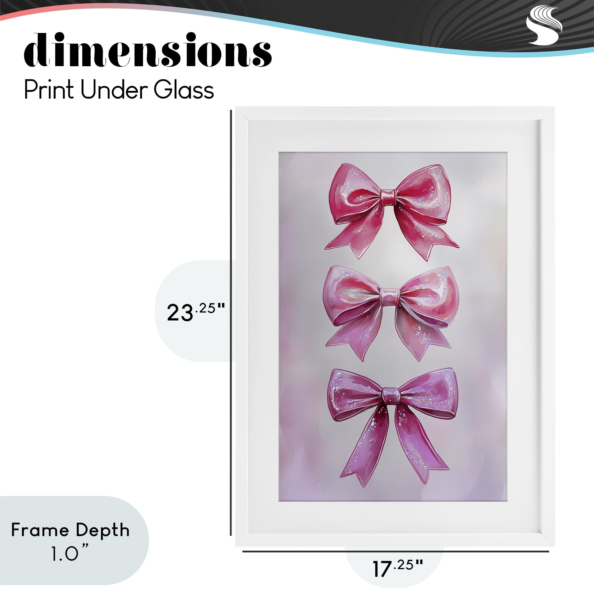Stupell Industries Blush And Satin Ribbons White Framed Print Under Glass, design by Annabelle Hall