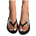 thumbnail image 1 of Sandales de Plage pour Femmes avec Strass Papillon Scintillant Robe d'Été de Plage Plate Sandales 2025, 1 of 7