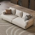 thumbnail image 6 of gaoyangjiaju Cream Fabric Sectional Sofa – Contemporary Upholstered Couch with Metal Legs for Living Room (82.67inch-3Seats), 6 of 6