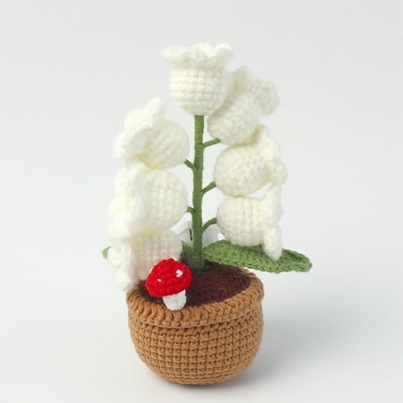

Room Decor Desk Chair Birthday Gifts Office Lily Of The Valley Night Light Woven Ornaments Table Lamp Wool Desktop Small Potted Decoration Creative Eternal Flower